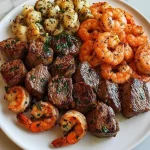 Garlic Butter Steak Bites and Shrimp